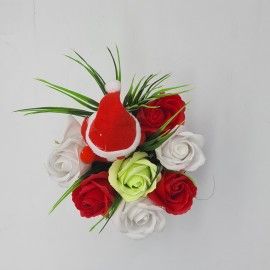 Aranjament floral deosebit, Craciun, 7 trandafiri, om de zapada mare 2