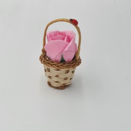 Aranjament floral cos decorativ floare, mic, roz 2