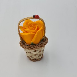 Aranjament floral cos decorativ floare, mic, portocaliu deschis 2