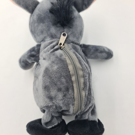 Jucarie haioasa, magarus, 20 cm inaltime, alb gri