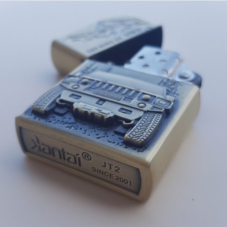 Zippo típusú öngyújtó, 3D dombornyomott, fém, King of the 4wd M3
