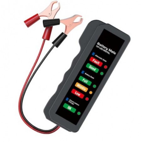 Tester de baterie si acumulator masina, afisare diagnostic cu LED, tensiune 12 V