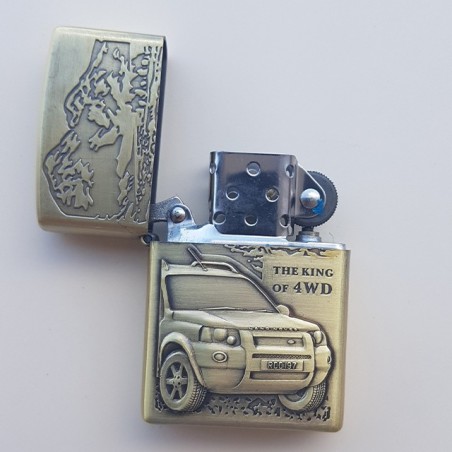 Запалка тип Zippo, 3D релеф, метална, King of 4wd и Zippo течност 125 мл M1