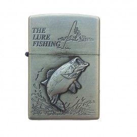Запалка тип Zippo, 3D релеф, метална, риба и течност Zippo 125 мл P4