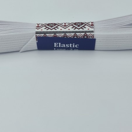 Banda elastica, croitorie, 2 m lungime, 1.5 cm latime, alb, model simplu