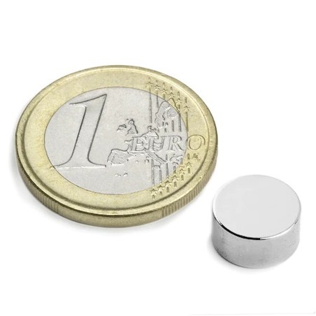 Magnet foarte puternic, gri, disc, simplu, 10mm X 3 mm