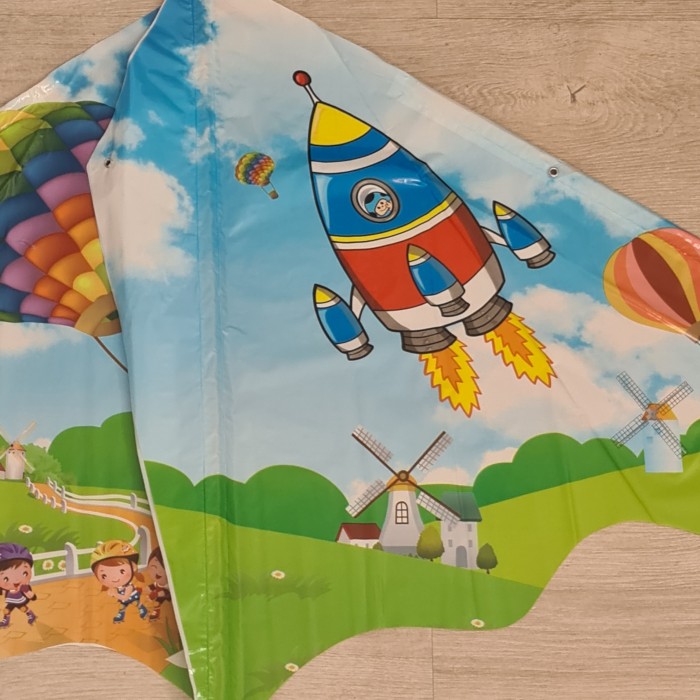            Többszínű sárkány, hőlégballon mintájú, deltarepülő típusú, 100 x 120 cm
         