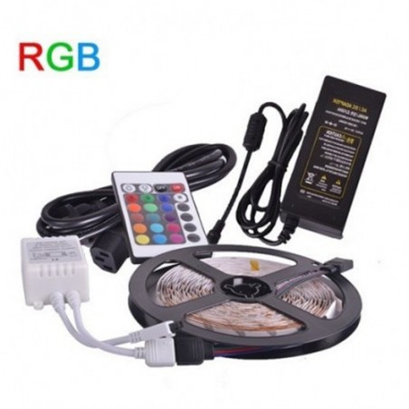 LED szalag, RGB, 72W Külső 60 LED/m 5 méter távirányítóval és tápegységgel