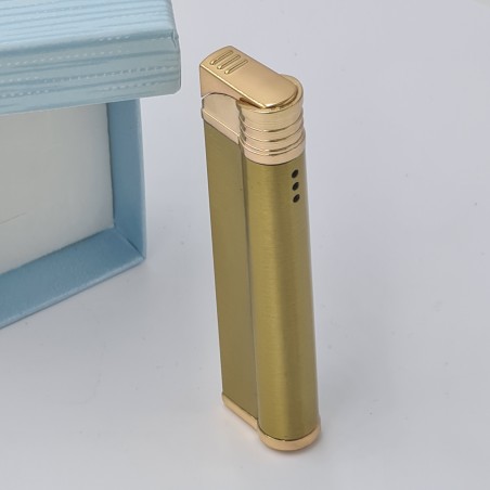 Bricheta Metalica cu Gaz, Antivant, Model Robotic Slim, Reincarcabila, Auriu, Cutie, Personalizata