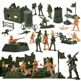 Военна играчка, 40 войници, аксесоари, 5 см