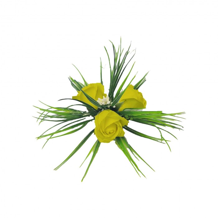            Aranjament floral, oglinzi masini, galben, 30 x 30 cm, trandafiri
         