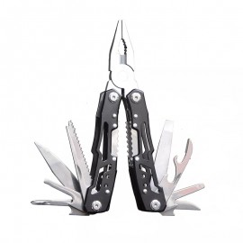 Összecsukható multifunkcionális fogó, 10 funkció, FEKETE,