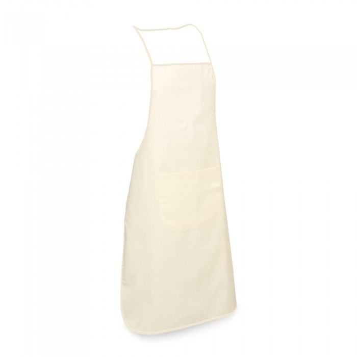 Konyhai kötény pamutból, elülső zsebbel, fehér-piros 60/90 cm, chili