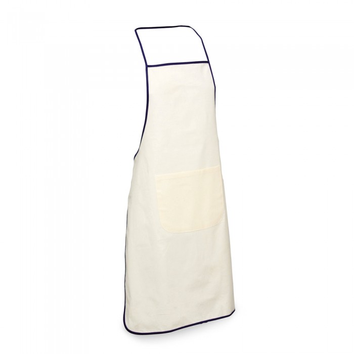 Konyhai kötény pamutból, elülső zsebbel, fehér-piros 60/90 cm, chili