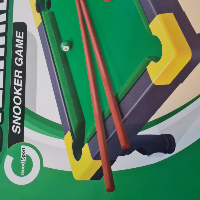            Masa de biliard pentru copii din plastic, cu accesorii incluse si picioare, 55x30x14 cm
         
