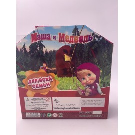 Jucarie Papusi Masha si Ursul, Masha cu Scufita Mov , Ursul, Plastic, 15 cm