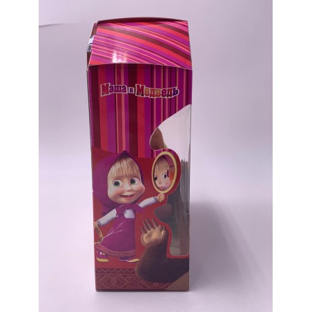 Jucarie Papusi Masha si Ursul, Masha cu Scufita rosie cu Buline Albe , Ursul, Plastic, 15 cm