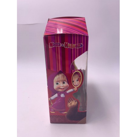 Jucarie Papusi Masha si Ursul, Masha cu Scufita rosie cu Buline Albe , Ursul, Plastic, 15 cm