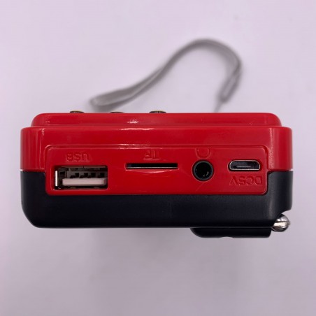 Радио, Преносимо, Акумулатор, Bluetooth, SD карта, USB 2.0, MP3, LED екран, Червен