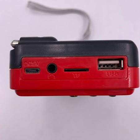 Радио, Преносимо, Акумулатор, Bluetooth, SD карта, USB 2.0, MP3, LED екран, Червен