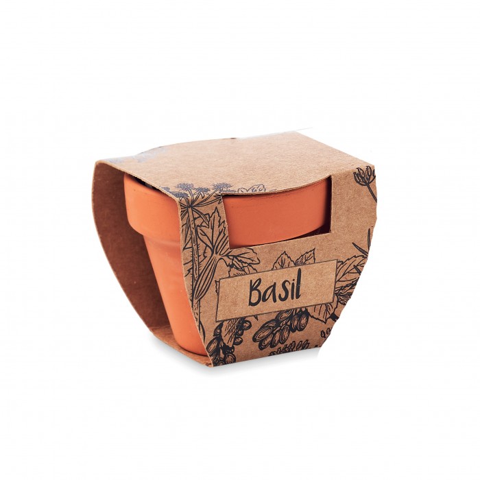            Kit Gradinarit, Ghiveci de Teracota cu Seminte de Busuioc, 5x6x5.5 cm
         
