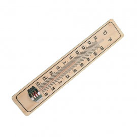 Fa készült meteo hőmérő, szobába, akasztóval, 22 cm