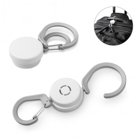Carlig cu Breloc Prindere, Ideal pentru Agatarea Bagajelor de Mana pe Troler, 44 x 130 x 18 mm