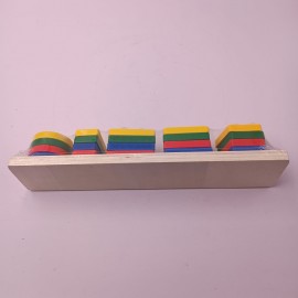 Jucarie Educativa Pentru Copii, Piese Lemn, 30 cm, Multicolor 2