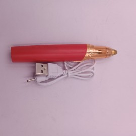 Epilator Dama Portabil Pentru Sprancene Sau Nas, Cablu USB, Perie, 13 cm, Rosu
