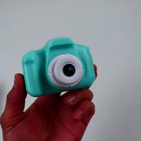 Дигитален фотоапарат с функция за фото/видео за деца, пластмаса, USB зареждане, карта памет, 9 см, тюркоаз