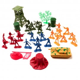 Играчка 37 фигурки войници и основа, 3+ години, многоцветна
