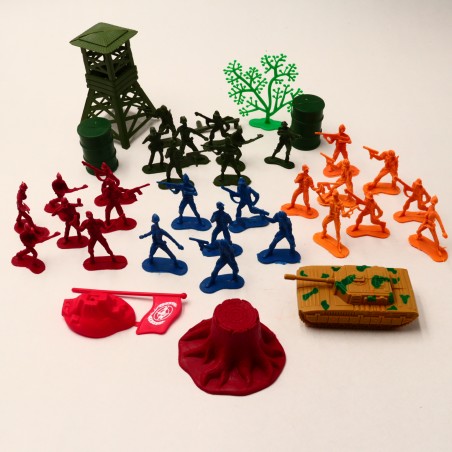 Играчка 37 фигурки войници и основа, 3+ години, многоцветна