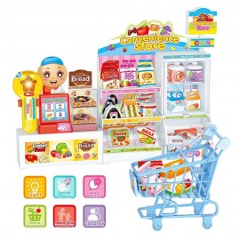 Jucarie supermarket, cu mini carucior de cumparaturi, pentru copii , 42 cm 2