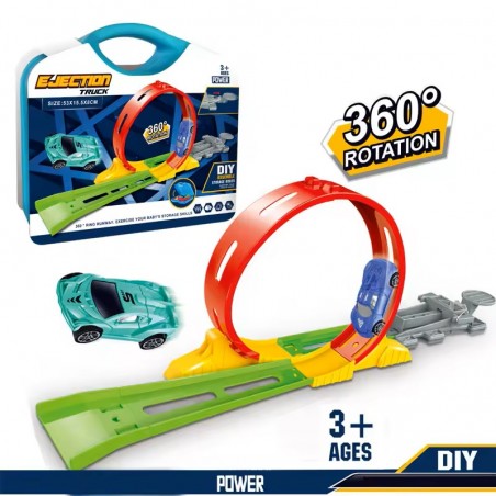 Jucarie de pista de curse Hot Wheels 360, Constructor DIY, Set de masini de jucarie pentru Hotwheels Eject Rail Racing