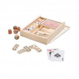 Игра 4 в 1 – Семейна игра с домино, микадо, игрални карти и зарове 190 x 138 x 31 мм