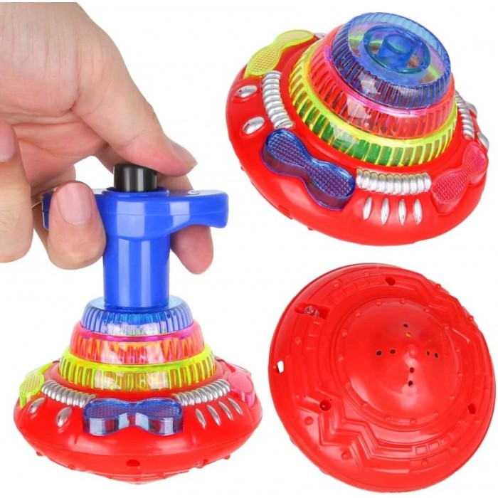            Jucarie Titirez Automat, Model top toy, Muzica, Joc de Lumini, Rosu
         