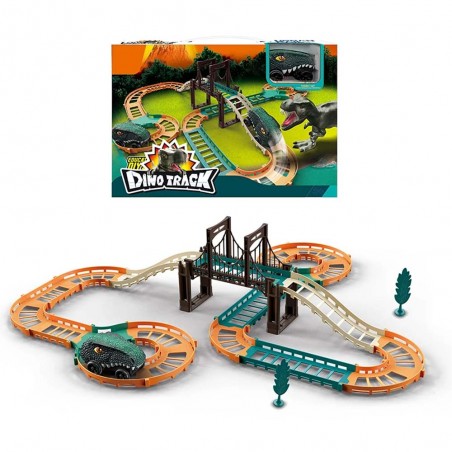 Jucarie de constructie, masini cu dinozaur electric, circuit de curse, pentru copii, 60 cm