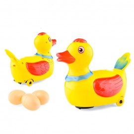 Интерактивна играчка за бебета, Патица с яйца, Жълта, 3+ години, 16 см