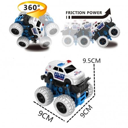 Количка за офроуд 4 x 4, monster truck, Полиция, бяла