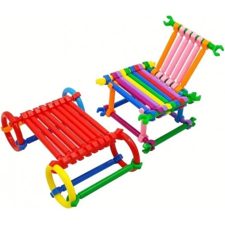 300 darabos építőpálca készlet, oktató játék gyerekeknek, puzzle, többszínű, 3+ éves երեխանek