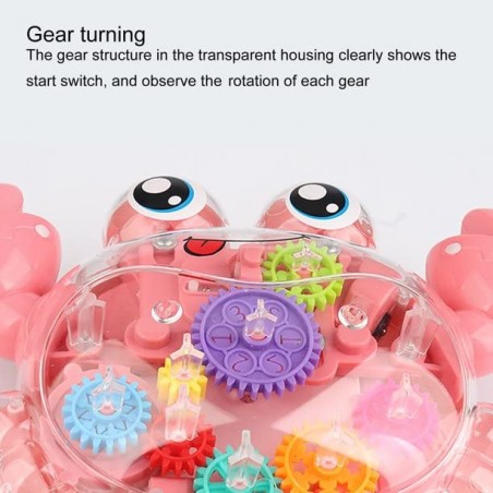 Jucarie interactiva pentru copii, Model crab, Plastic, cu lumini, 2 ani+, roz