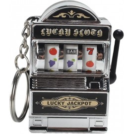 Ключодържател модел Slot Machine, функционален механизъм, 4x6 см, пластмаса, сребристо