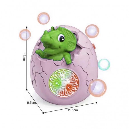 Jucarie Dinozaur Interactiva de Facut Baloane de Sapun, Pentru Copii, Verde, cu Lumini si Sunete 11x 9x13 cm