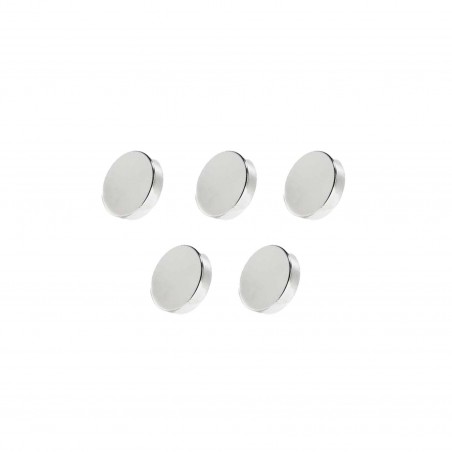 5 darab nagyon erős mágnes, szürke, korong, egyszerű, 10 mm x 3 mm