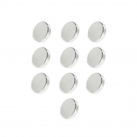 Set 10 magneti foarte puternici, gri, disc, simplu, 7 mm X 2 mm