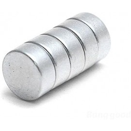 5 darab nagyon erős mágnes, szürke, korong, sima, 15 mm X 5 mm
