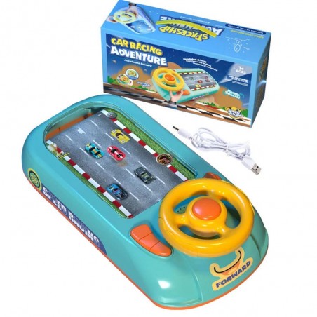 Masina Tip Simulator Cu Volan, Realistica, Curse de masini, Pilot, Pentru Copii, 22 x 44 x 14 cm