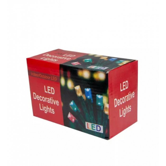            Karácsonyi fényfüzér, többszínű fények, 100 LED, zöld vezeték
         