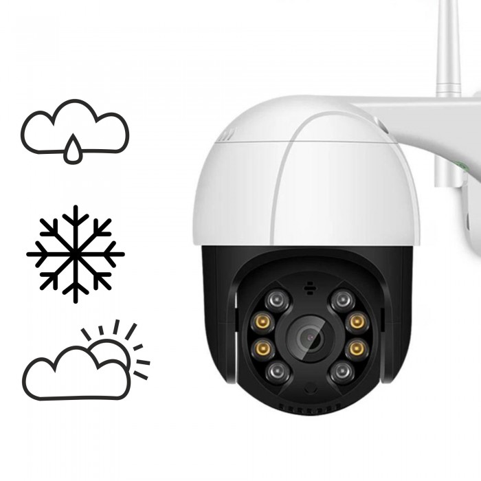 Camera de Supraveghere, Panou Solar , JT-8181XM, Rezistenta la Ploaie si Praf, Alb, Wifi IP66