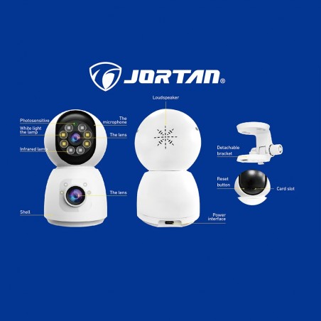 Camera de Supraveghere WiFi, Dubla, Model JT-8292, 1080p Full HD, Baby Monitor, cu Senzor de Miscare